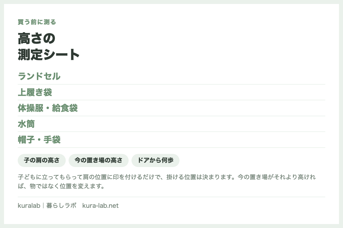高さの
測定シート